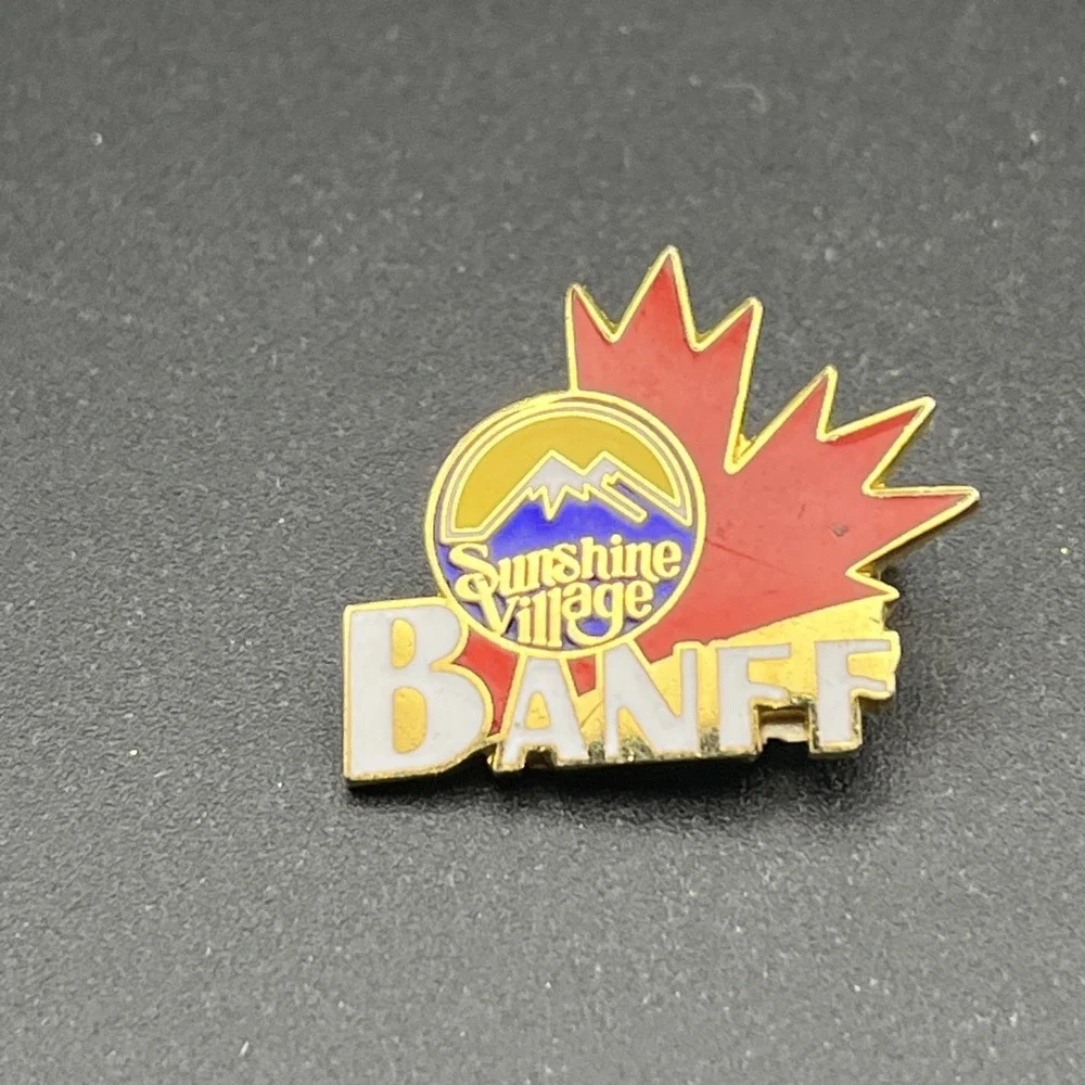 Banff Sunshine Village Maple Leaf Canada Lapel Hat Pin